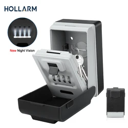 Hollarm Large Safe Box with Night Vision Light Combination Spare Key Safe Boxes Wall Mounted Outdoor Waterproof for Home Office