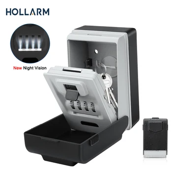 Hollarm Grande Cofre com Combinação de Luz de Visão Noturna Cofre de reposição Chave de Parede, Exterior, Impermeável para Casa e Escritório