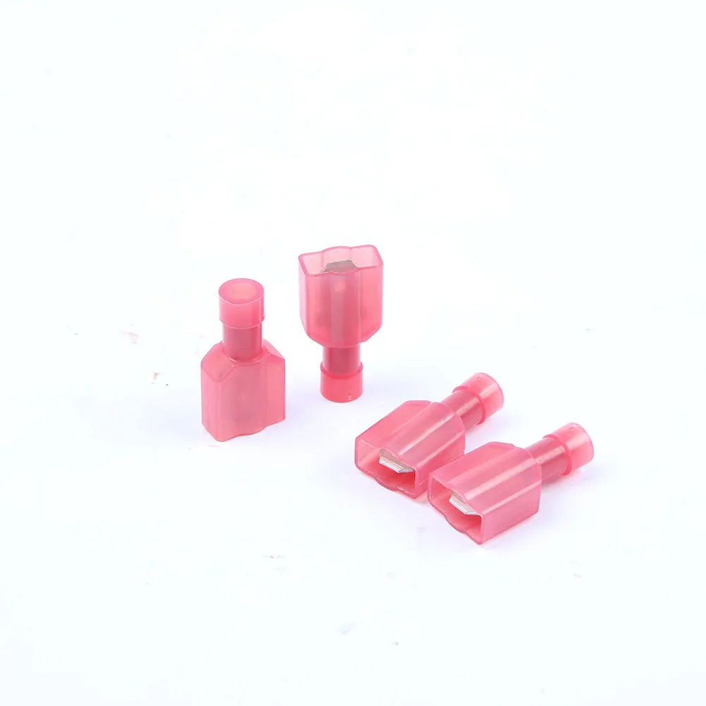 DMWD MDFNYA2-250 MDFNYA2.5-250 Nilon Kuningan Pria Terisolasi Sekop Joint Kabel Kawat Konektor 100PCS 1.5-2.5mm2 16-14AWG MDFNYA