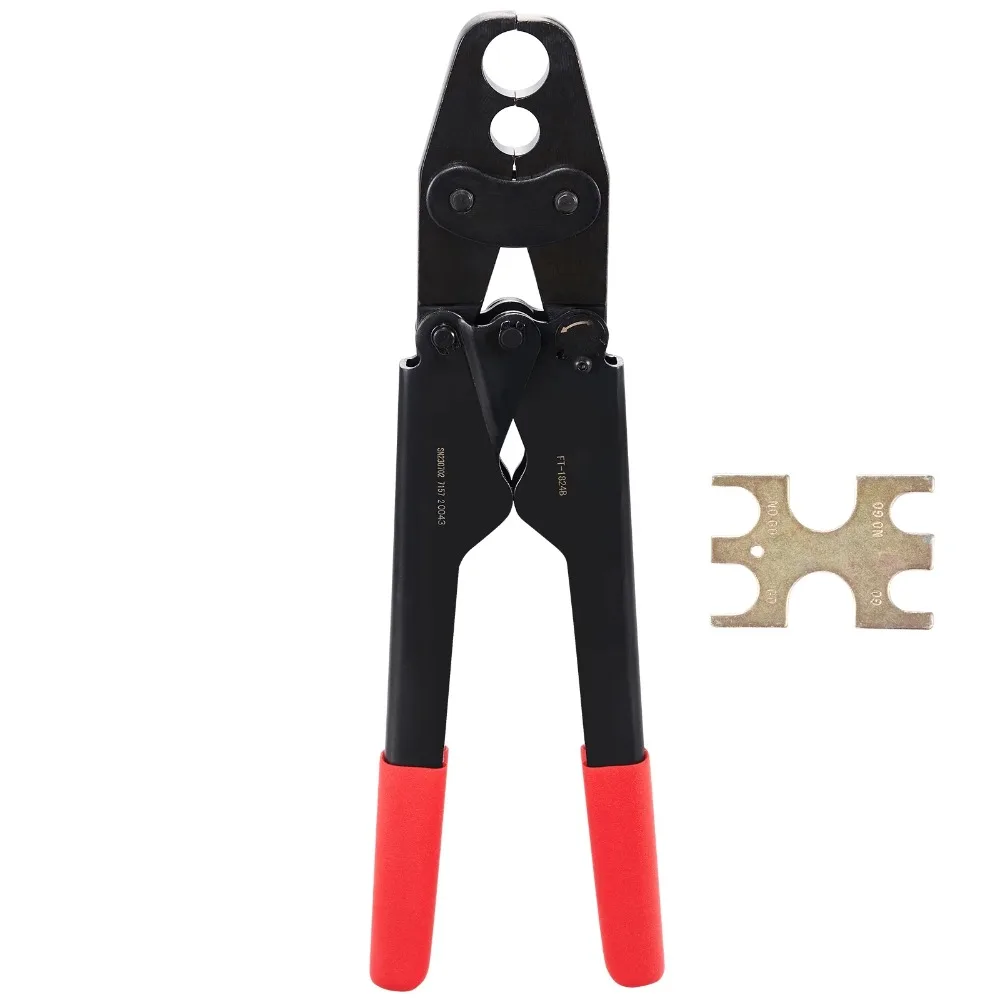 

PEX Crimping Tool Dual Head Combo PEX Crimper Tool for 1/2" and 3/4" PEX Copper Crimp Rings Compact Plumbing Crimp Tool