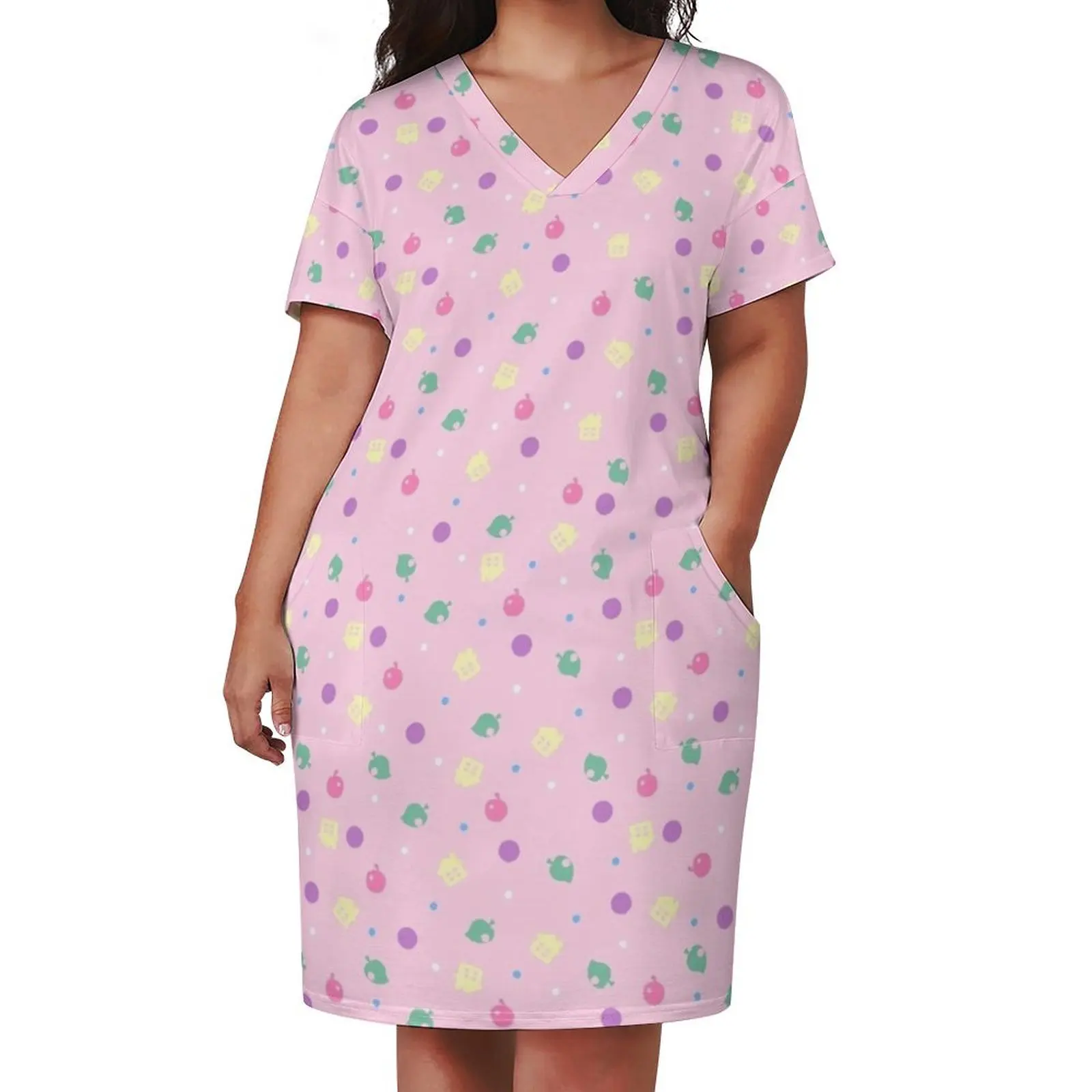 Pop-tart Pattern Pink Loose Pocket Dress Cocktail of dresses women's elegant loose dresses Dresses gala summer