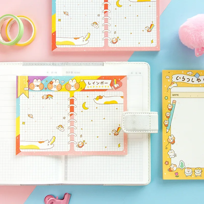 50 ورقة/حزمة نيكول مواء جميل الكرتون القط هريرة كبيرة الحجم المفكرة كبيرة المسيل للدموع غير لزجة مذكرة اوراق الملاحظات سكرابوكينغ