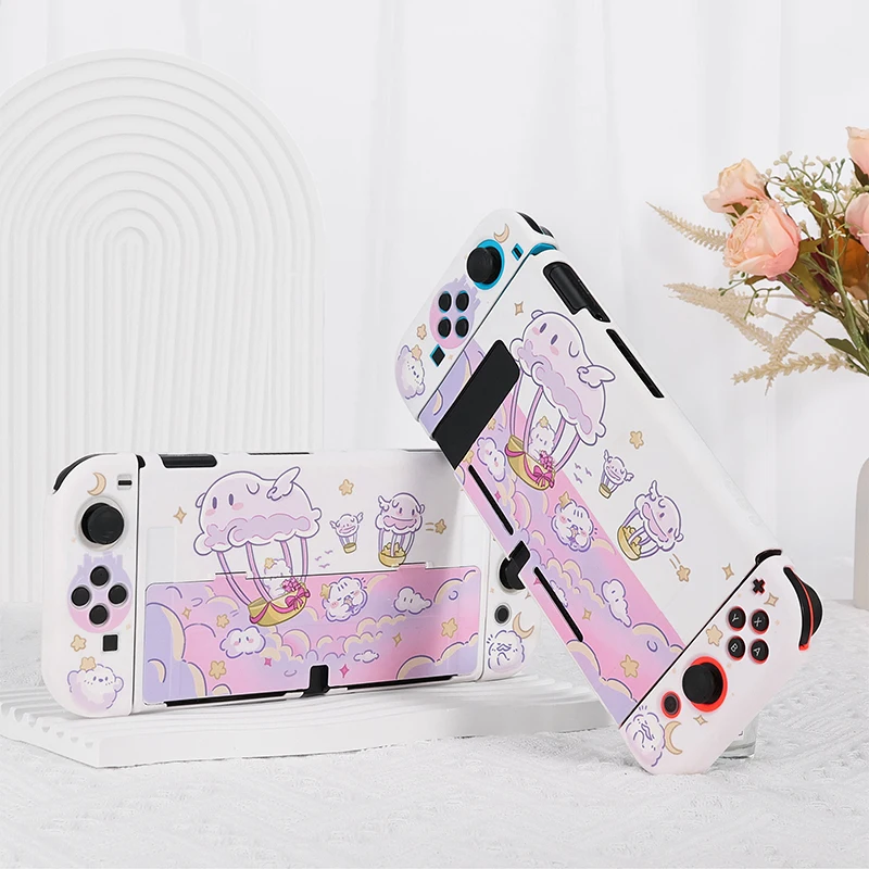 Switch OLED Protective Shell Kawaii Cloud Hard Case NS Joycon Cover Protection Case Cover For Nintendo Switch OLED Accessories