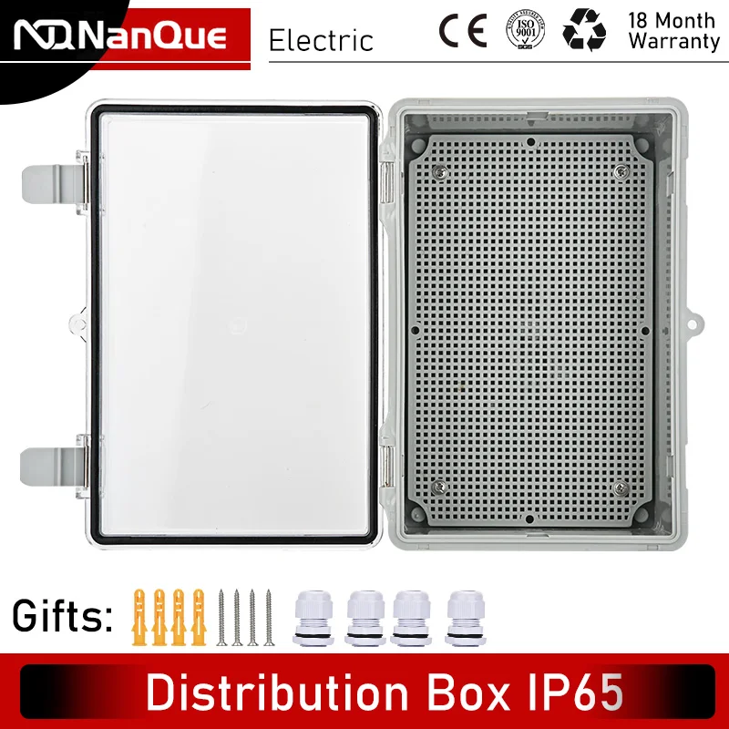 Distbution Box MCCB Box Electric Controller Box AC DC Power Device Box IP65 Waterproof 100/150/200/300/400mm Size Wall Mounting