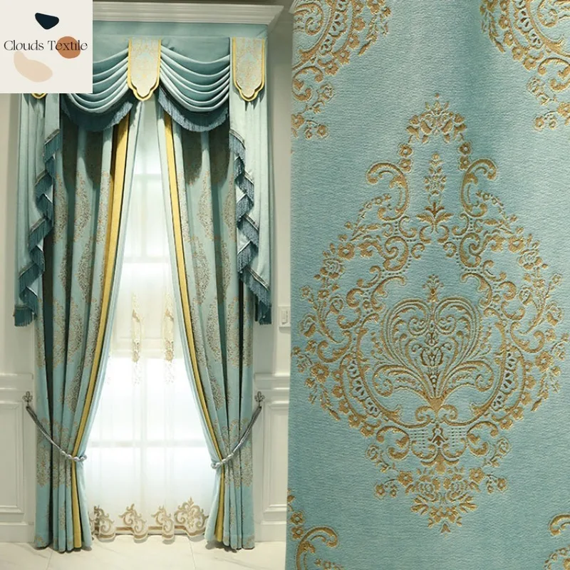 

Custom Size！！European Style High-end Luxury Retro Print Romantic Fashion Curtains for Living Room Bedroom Dining Decor Window