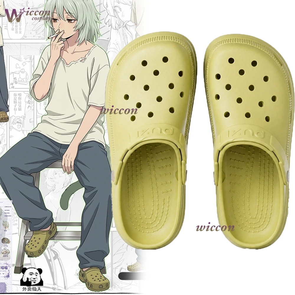 Zapatos de Disfraz de Anime para Halloween, Yaniko Satou Chainsmoker, Zuecos de Plataforma Perforados con Diseño de Gato, Sandalias de EVA