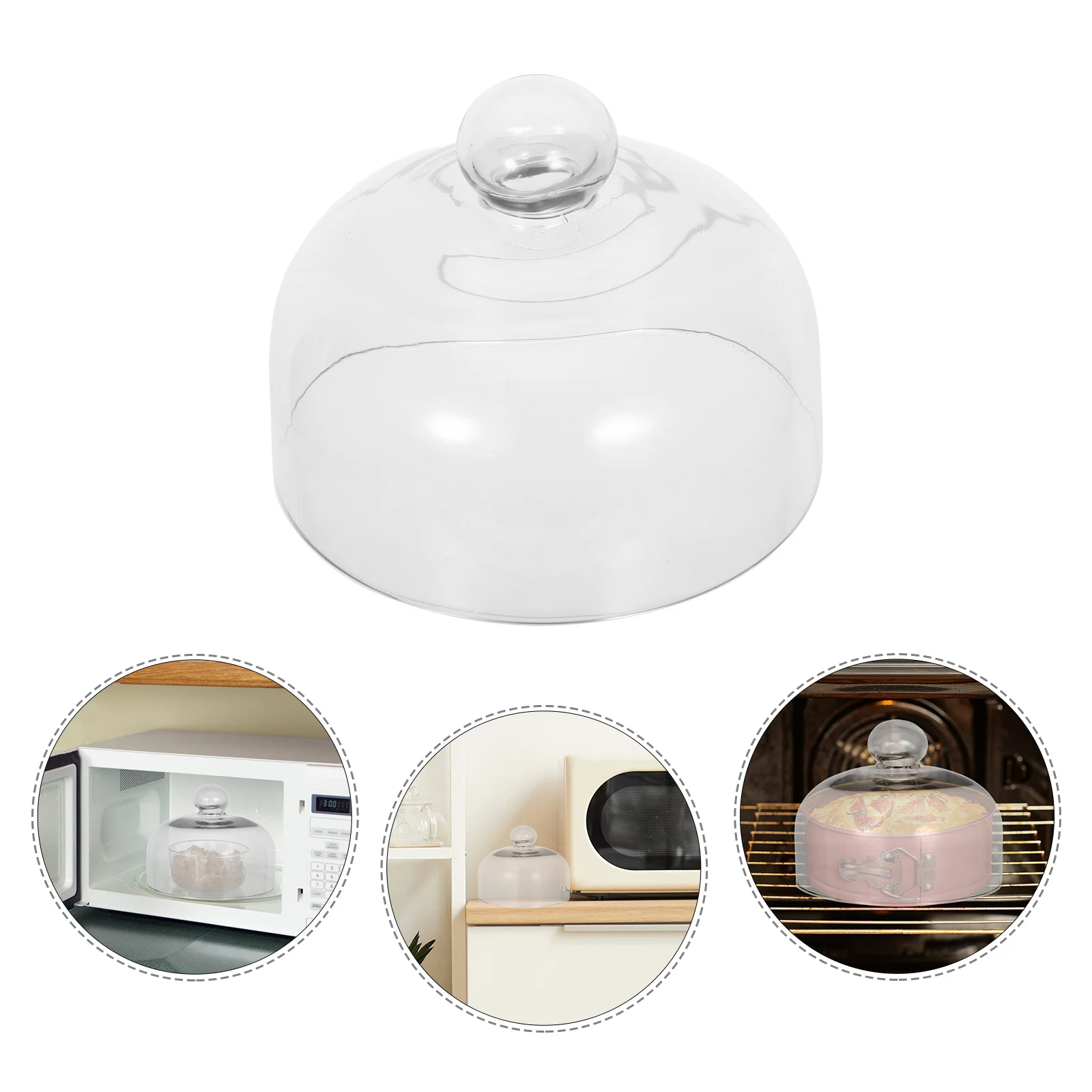 

Glass Microwave Cover for Food Splatter Guard Lid Kitchen Gadget Anti Dish Bowl