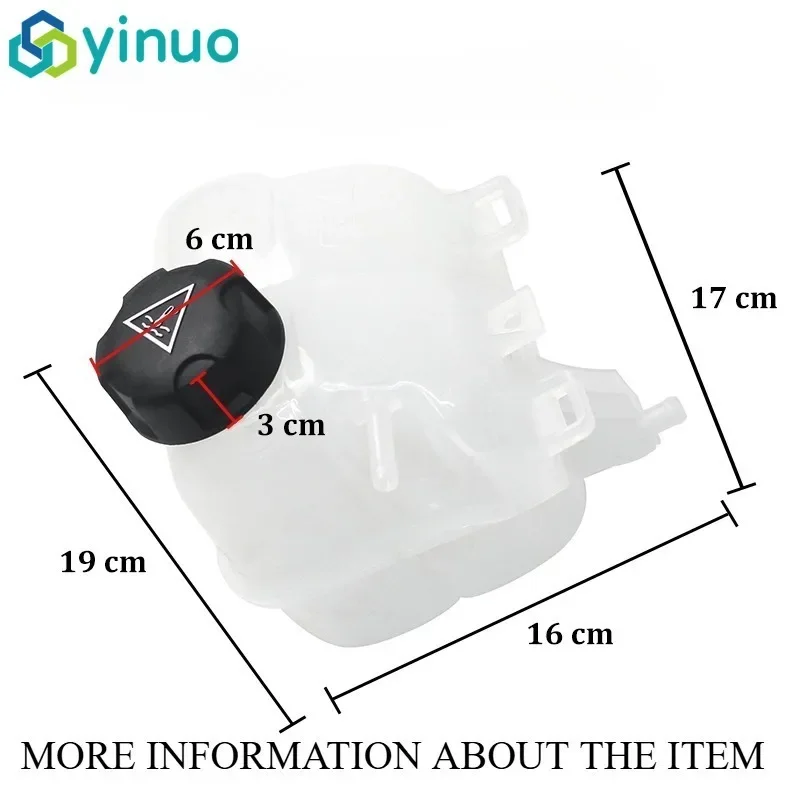 

OEM 17137823626 1pc Engine Coolant Recovery Expansion Tank with Cap for Mini Cooper R56 R60 R57 16x15x19cm White Car Part