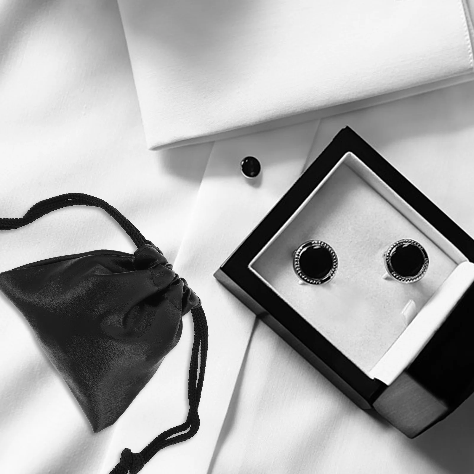 

6pcs Storage Bag Waterproof Pu Packaging For Jewelry Cosmetics Organizer Foldable Drawstring Pockets Table Accessories