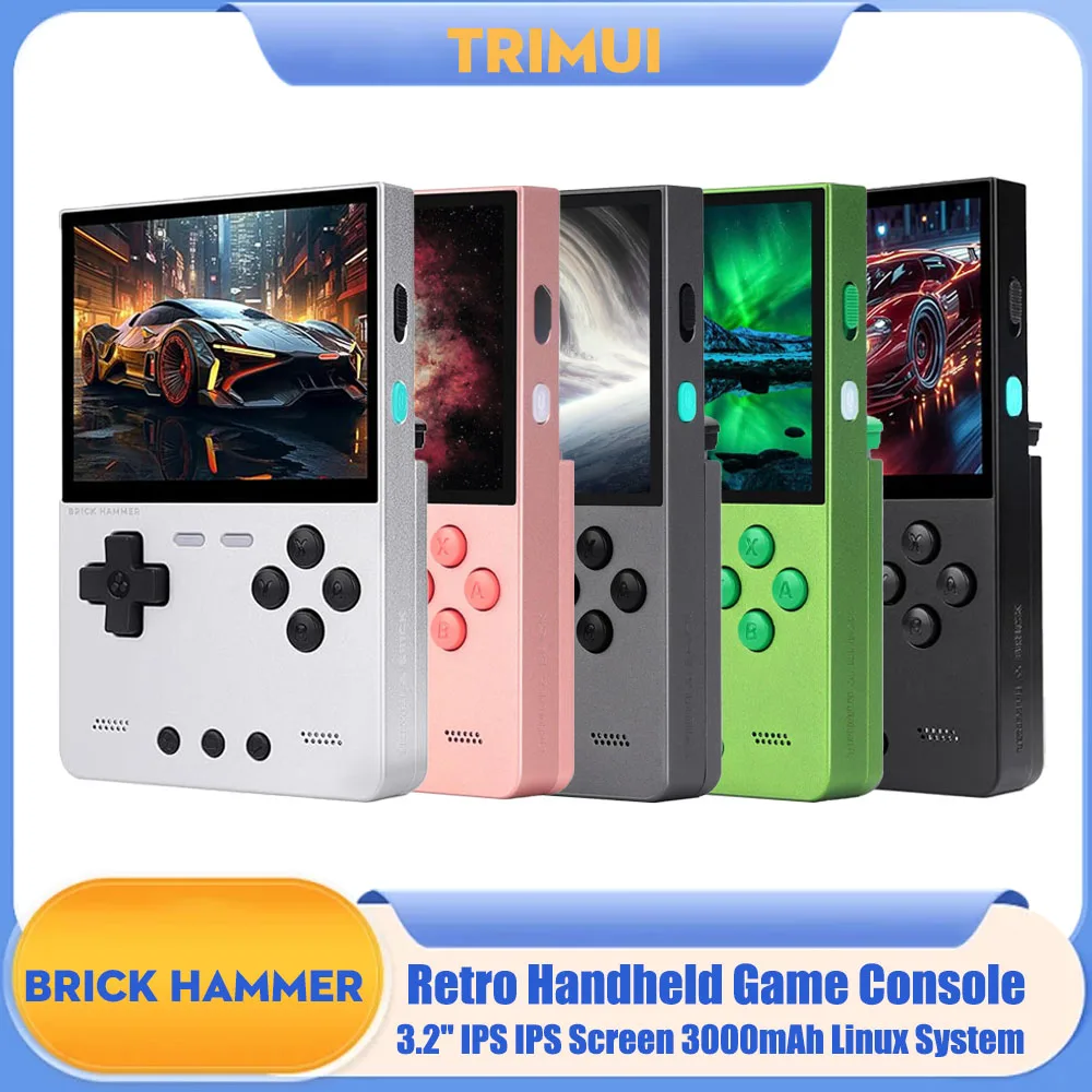 

Портативная игровая консоль TRIMUI Brick Hammer, полностью металлический корпус, 3.2'' IPS-экран, ретро-игры, система Linux, устройство для видеоигр.