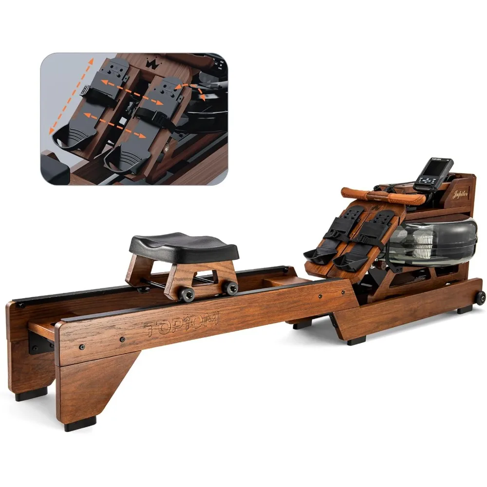 

Water Rowing Machine for Home Use, Solid Wood Rowing Machine, TM3 Dedicated Monitor & Bluetooth Connection