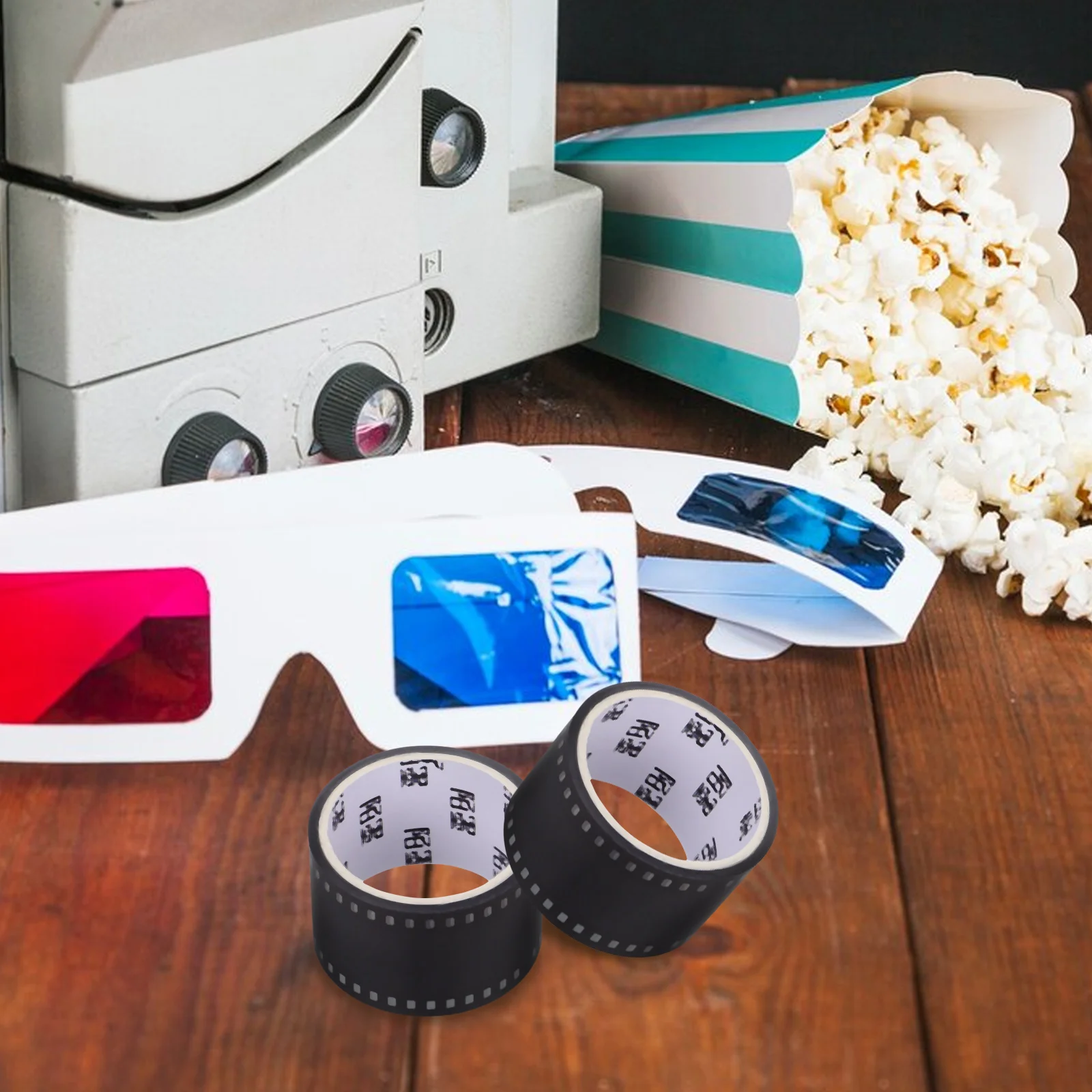 2 Rolls Movie Film Stickers Craft Tape for Scrapbooking Hand Account Adhesive Decorative Crafts The Pet