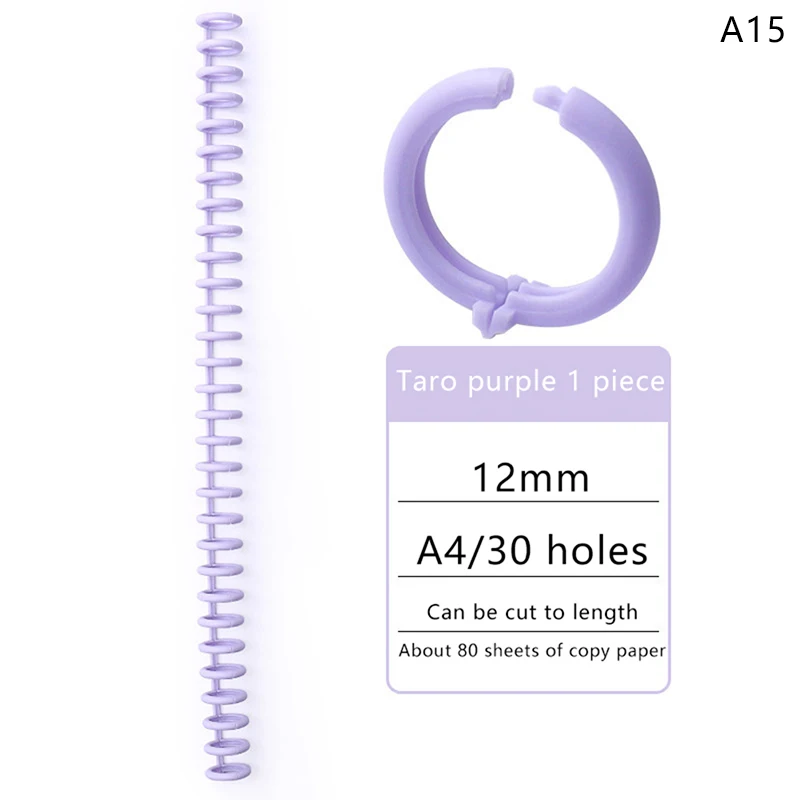 30 Holes Loose-leaf Plastic Binding Ring Spring Spiral Rings