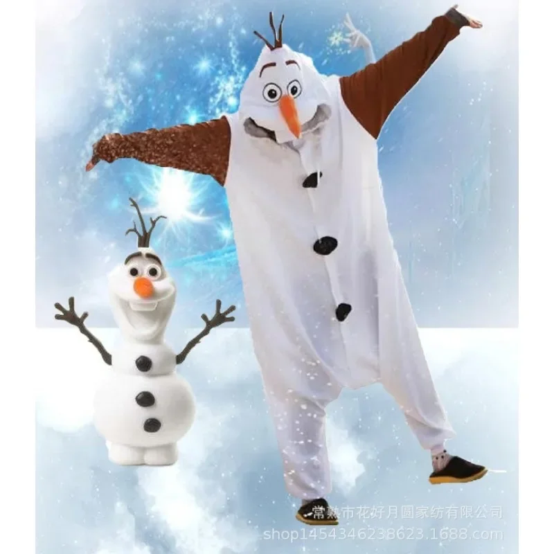 Kigurumi Pajamas for Women Peripheral Olaf The Snowman Cute Cartoon Fashion Flannel Long-sleeve Thickened Cartoon Pajamas