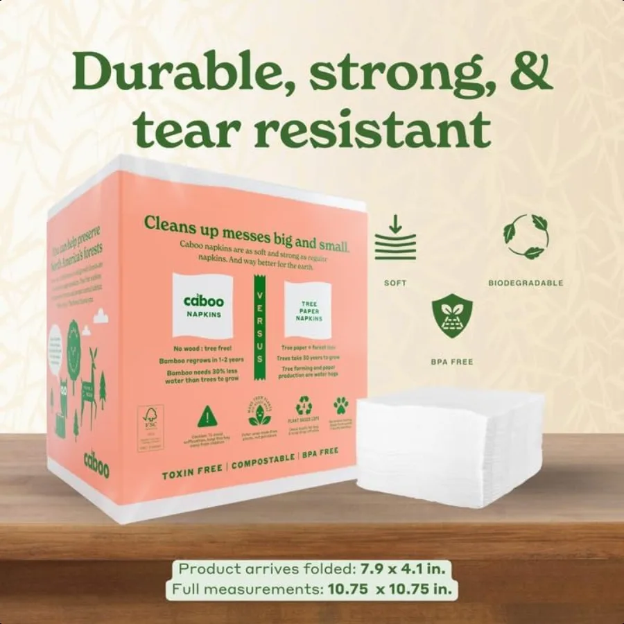 Tovaglioli senza albero 4 confezioni da 250 1000 tovaglioli totali Tovagliolo da cucina sostenibile