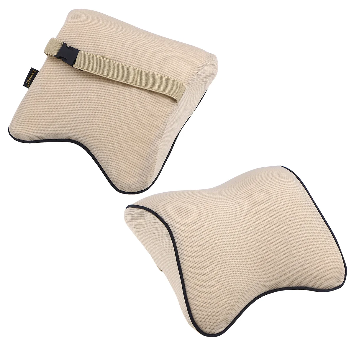 

Universal Memory Foam Headrest Car Back Seat Pillow Neck Support Cushion Beige Comfortable Seat Accessories for All for Driving