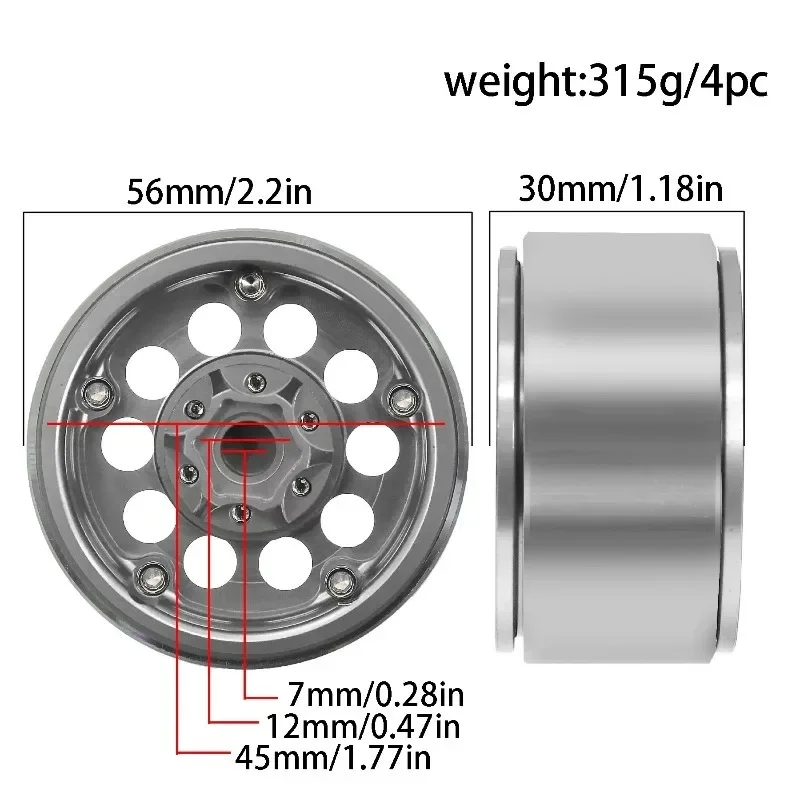 4 قطعة الألومنيوم الكلاسيكية 1.9 Beadlock عجلات حافة ل 1/10 RC سيارة الزاحف محوري SCX10 TRX4 برونكو MST CFX 86100 YK4102 TF2 #4