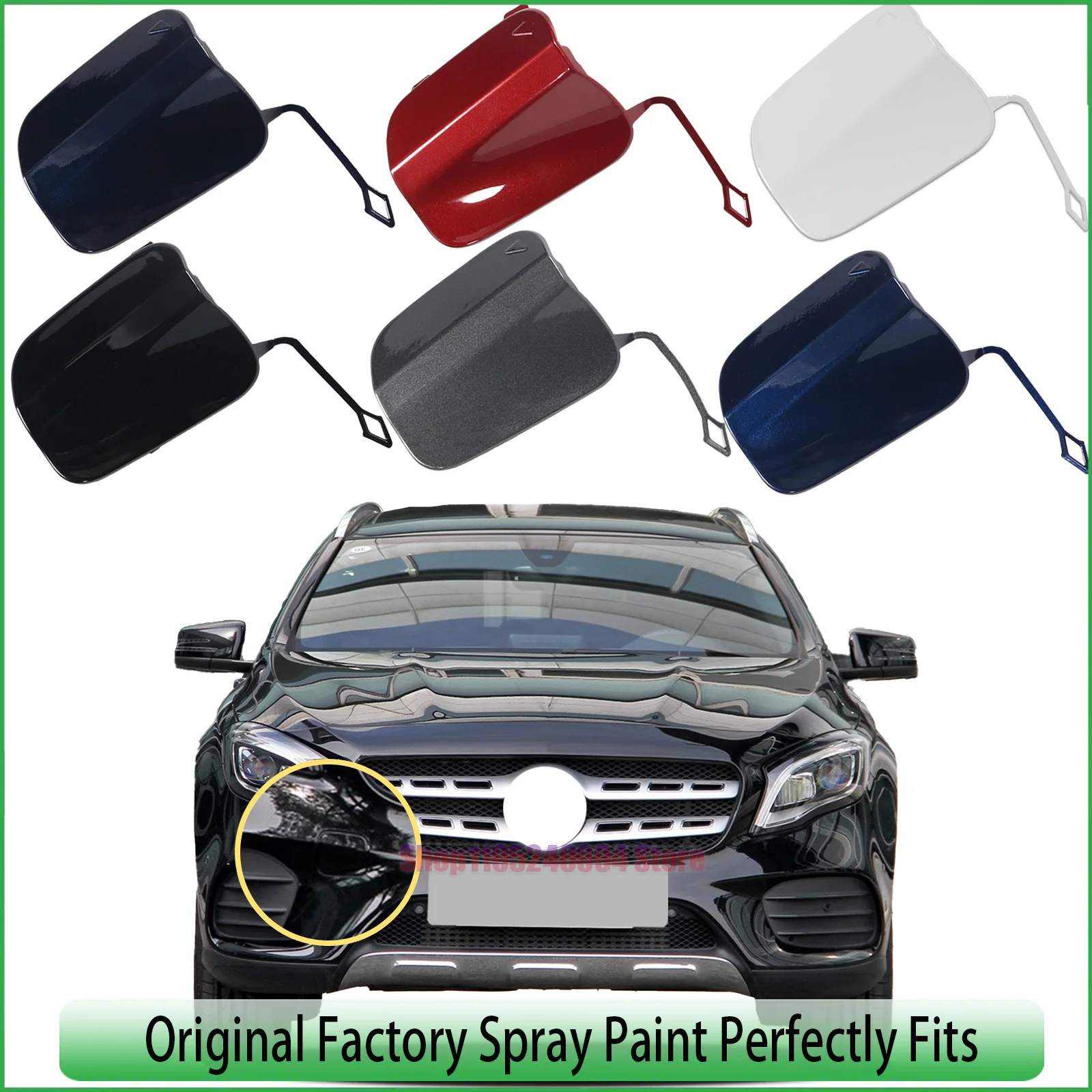 For Mercedes Benz GLA W156 X156 Facelift Front Tow Hook Cover For All Models 2017-2020 AMG Line Package Edition