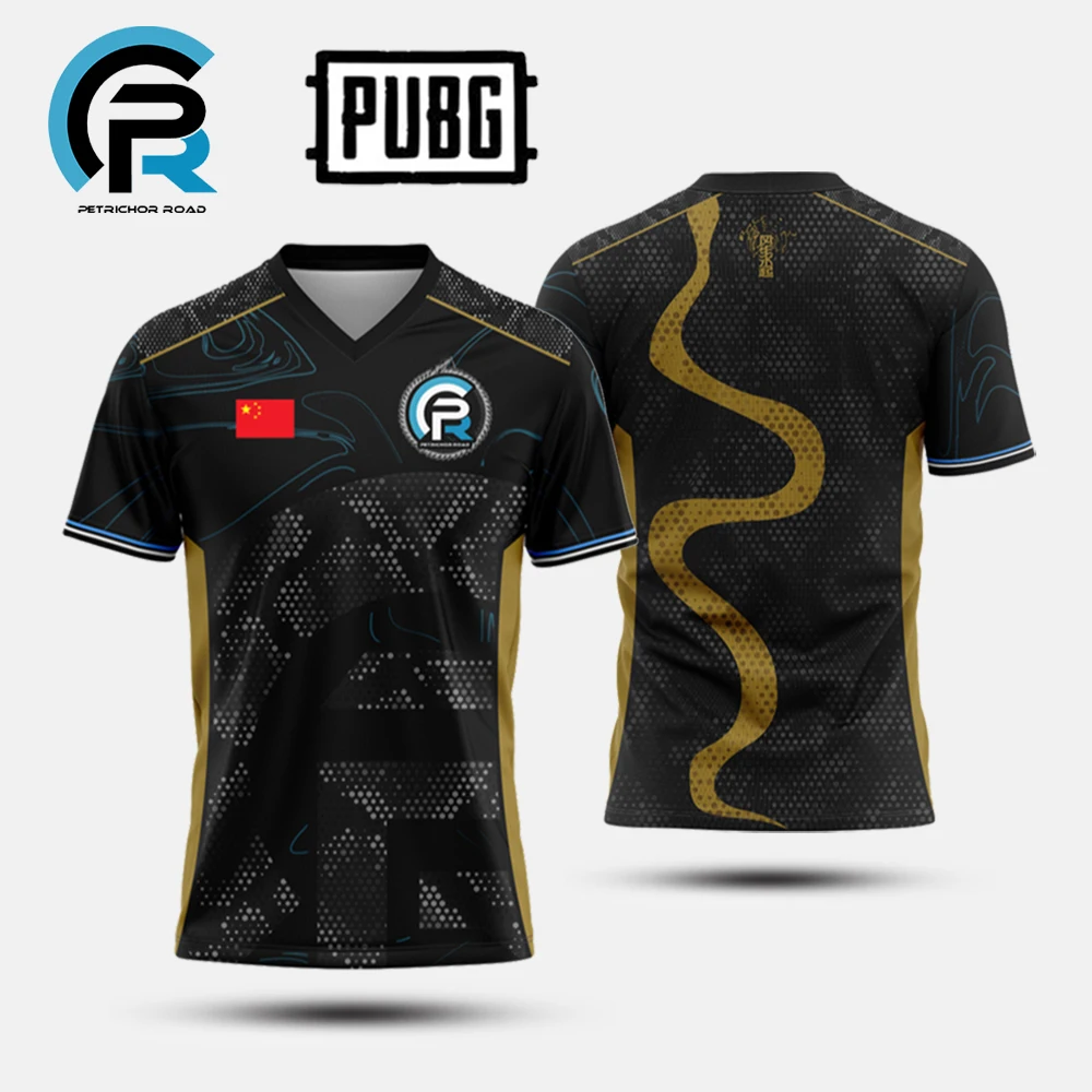

New E-sports Team Uniform Petrichor Road PUBG Competition Team Uniform Sports Breathable Men And Women Casual T-shirt Oversized