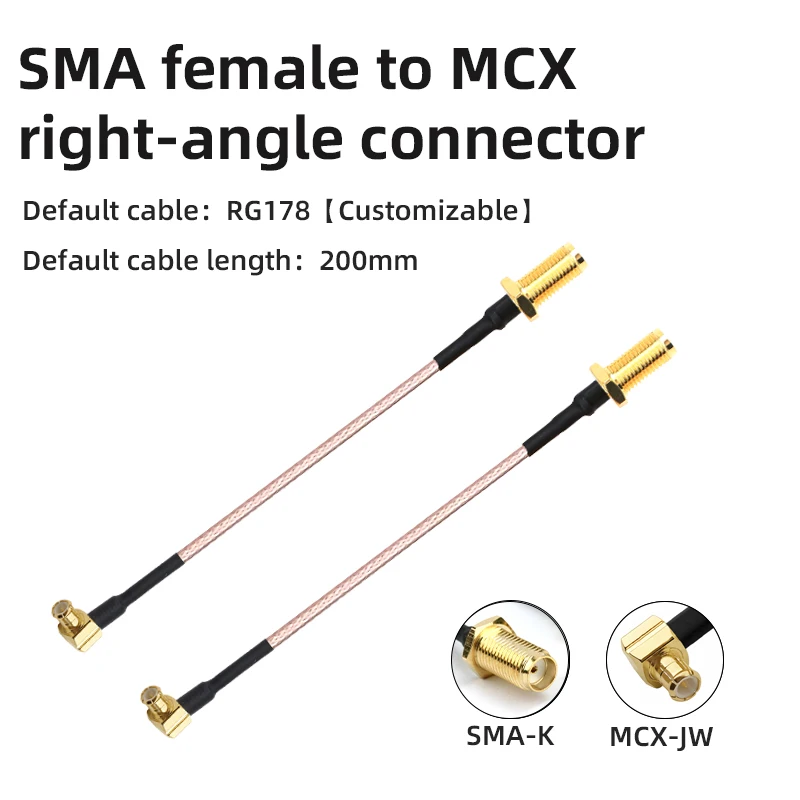 

HONGXIN Customizable SMA Female to MCX/MMCX Right-Angle Adapter With 200mm Cable