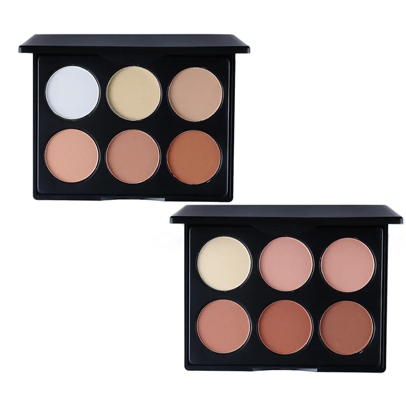 New 6 Colors Face Highlighter Powder Palette Corrector Concealer Powder Palette Contouring Highlighter Bronzer Makeup Powder