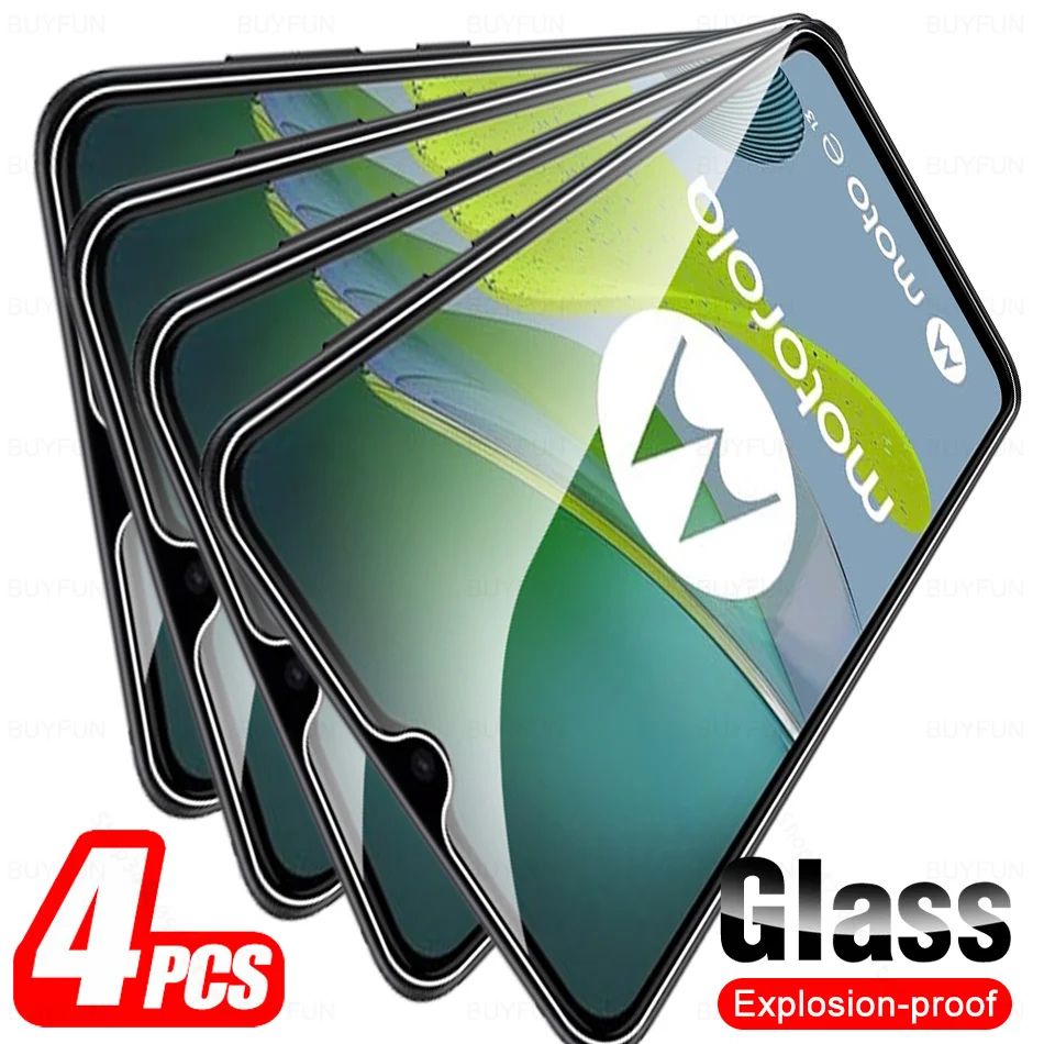 MotoE13 Glass 4Pcs Tempered Glass For Motorola Moto E13 Moto Rola E 13 13E 4G 2023 6.5inch Screen Protector Safety Phone Films