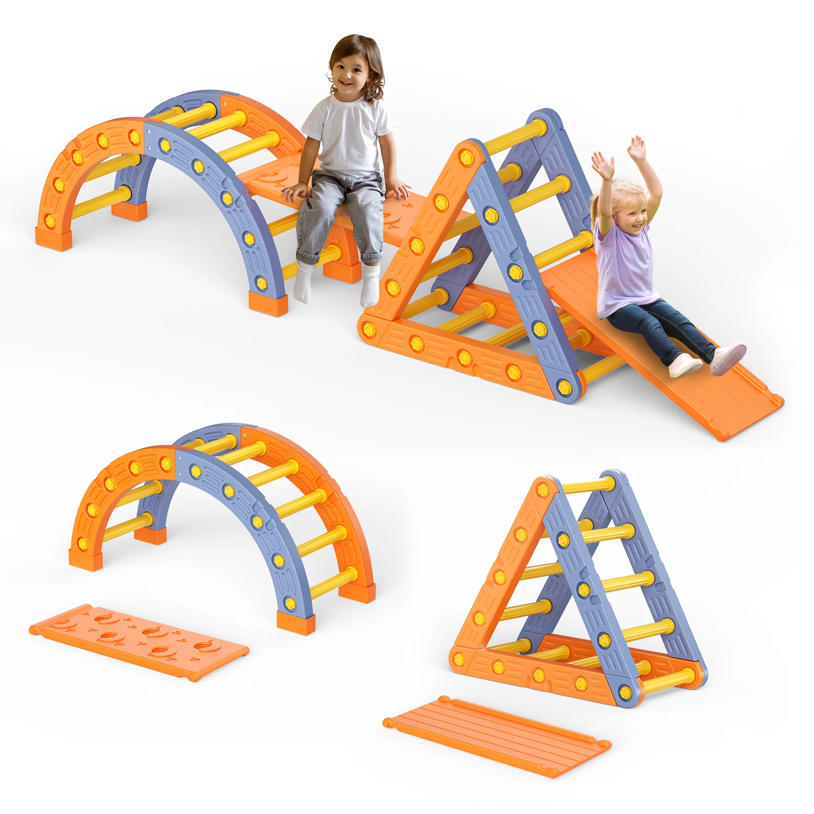 Klettern Dreieck Kleinkinder Faltbare Spielplatz Gym Leiter Mit Rampe Schiebe Sicheres Material Kinder Indoor Outdoor Spielzeug Weihnachtsgeschenk