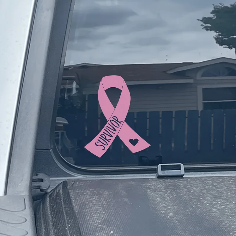 Breast Cancer Awareness Ribbon Decal - Durable Vinyl Sticker for Cars, Trucks, Laptops & Notebooks