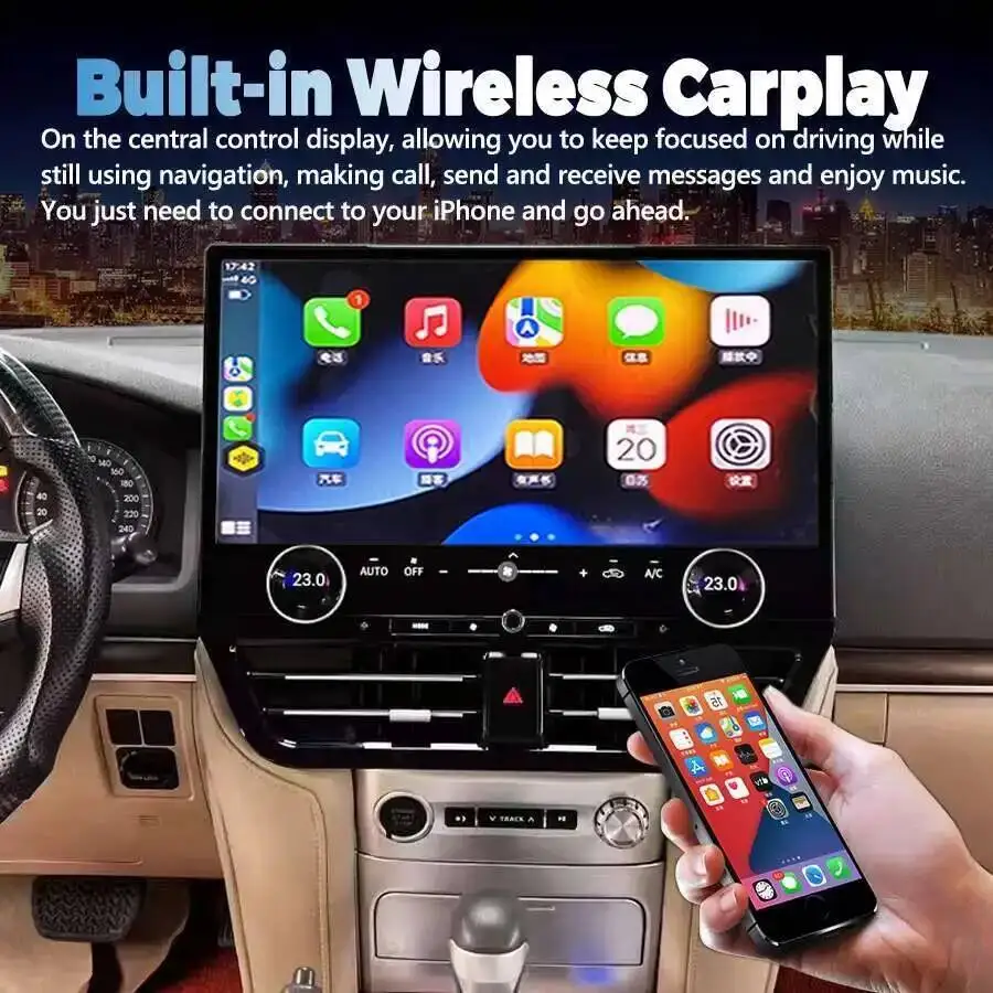 

Мультимедийный видеоплеер для Toyota Land Cruiser 200 LC200 2008-2021, 19,8 дюйма, Qualcomm 665, Android-радио, экран Carplay Head Uint 4G