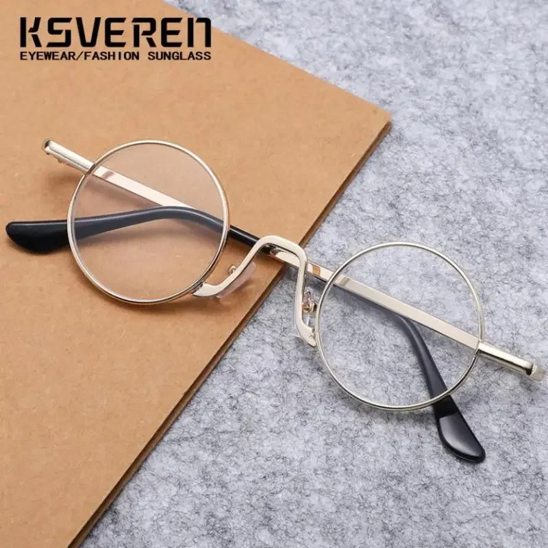 Men Metal Retro Round Photochromic Nearsighted Glasses Refractive Astigmatism Lenses Anti Reflection 0 -0.5 To -6.0