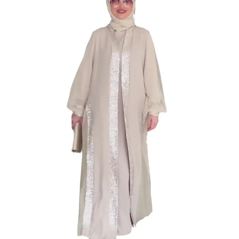 Abaya musulmana Eid para mujer, cárdigan largo, vestido modesto de Jalabiya, Ramadán, Marruecos, Dubai, Abayas, caftán islámico, Vestidos árabes