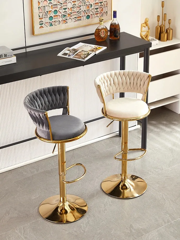 Swivel Lift Bar Stool Bar Stool Nordic Furniture Backrest Velvet Bar Stool Kitchen Bar Stool Counter Stool