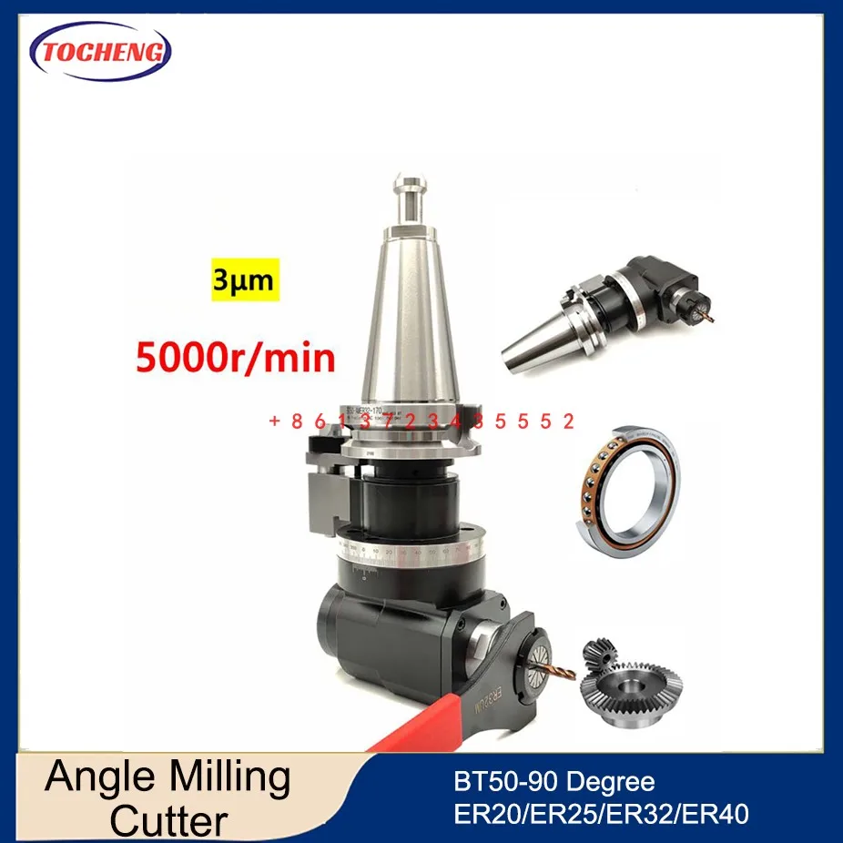 Machining center BT50-90 degree angle head side milling cutter handle BT50-AG ER25 32 40 right angle milling head