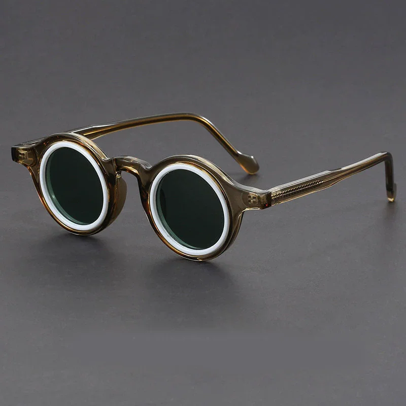 

High Quality Classic Vintage Round Thick Frame Sunglasses Women Men Punk Sunglasse Luxury Brand Design Steampunk Popular Eyewear