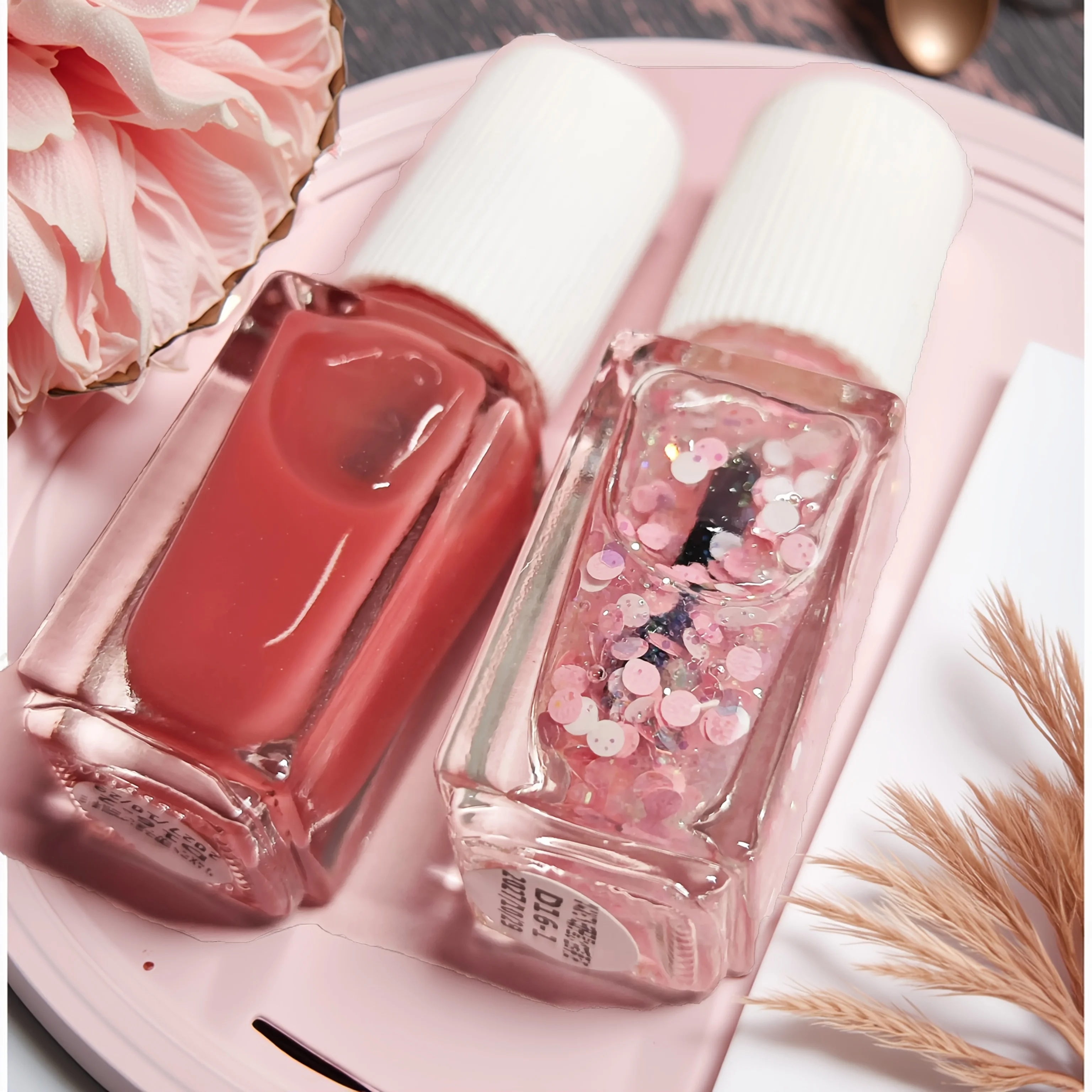 D16 Maiden's Heart 2-Bottle Set No-Bake Nail Polish Quick-Dry Long-Lasting Peelable Water-Based Nail Polish Kit