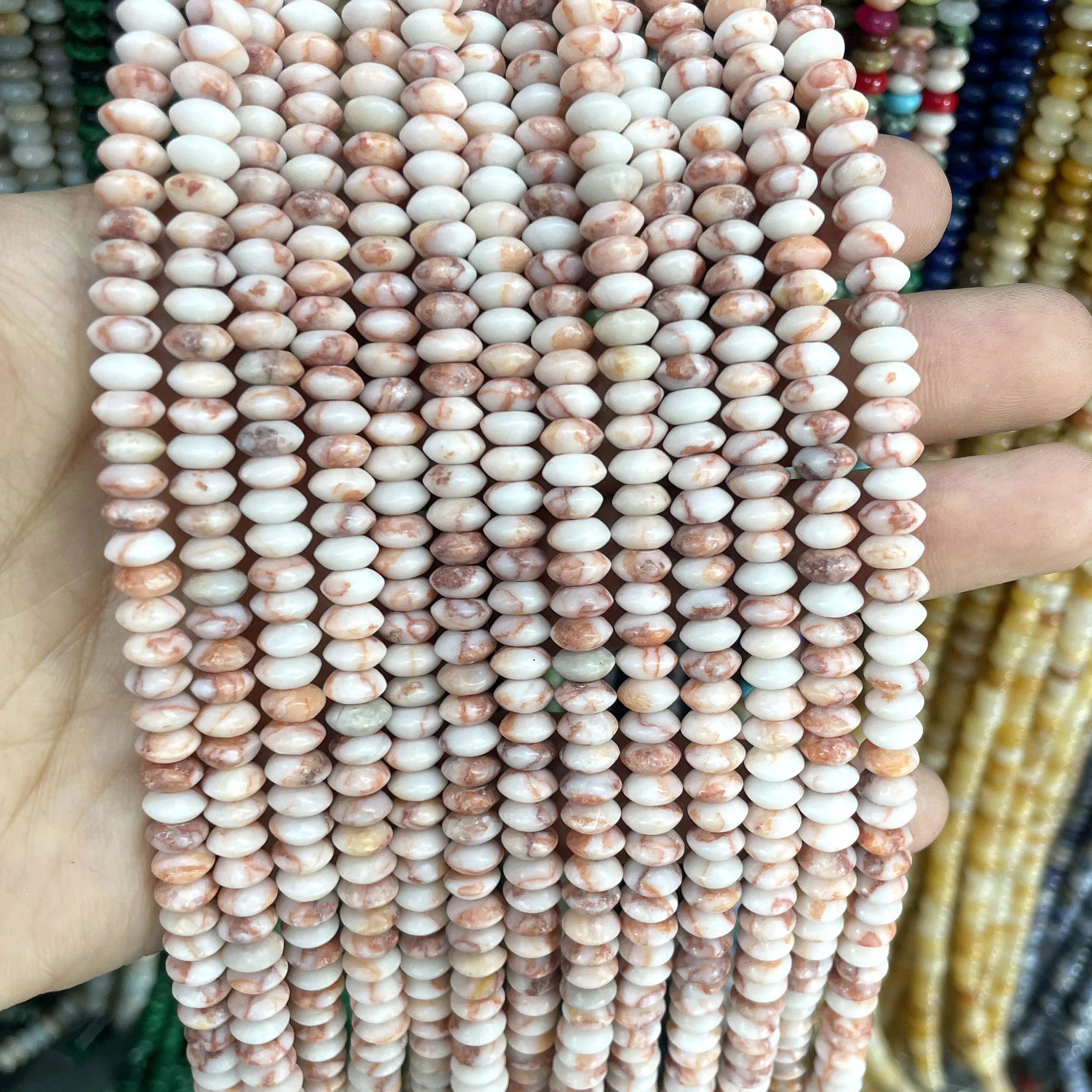 3X6MM Naturstein Rondelle Quarz Achat Türkis Runde Zwischenperlen für Schmuckherstellung DIY Armband Halskette Zubehör – Detail 17