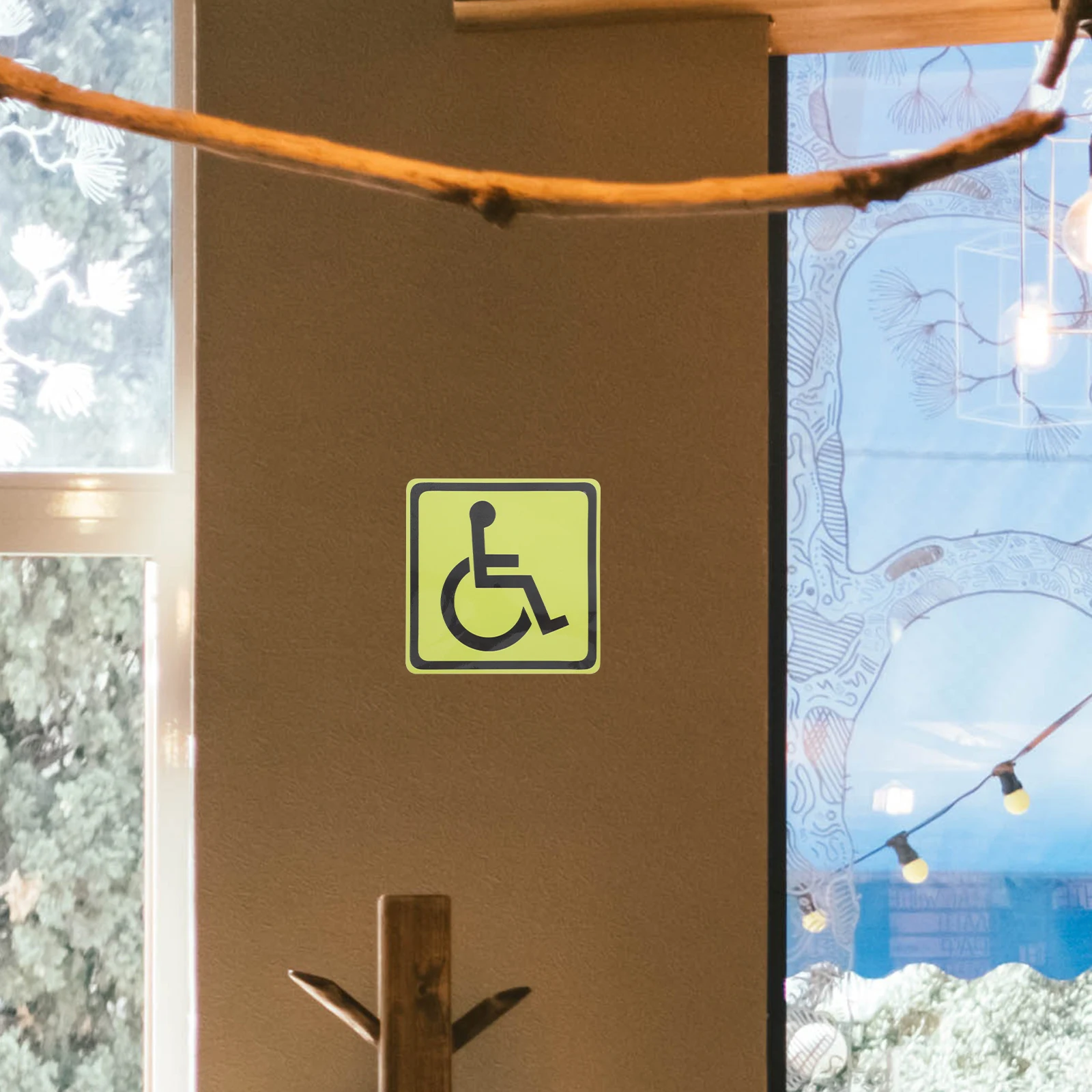 

4 Pcs Stickers Handicap Handicap Signs Decal Decals Wheelchair Symbol Safety Signs Yellow Guide Traffic Security