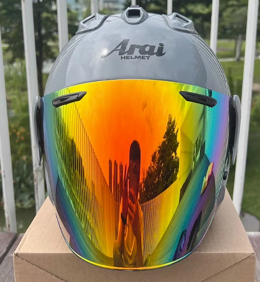 VZ-RAM Hoge kwaliteit ABS klassieke 3/4 open helm, voor Harley motorfietsen en cruisemotoren beschermingshelmen, lichtgrijs