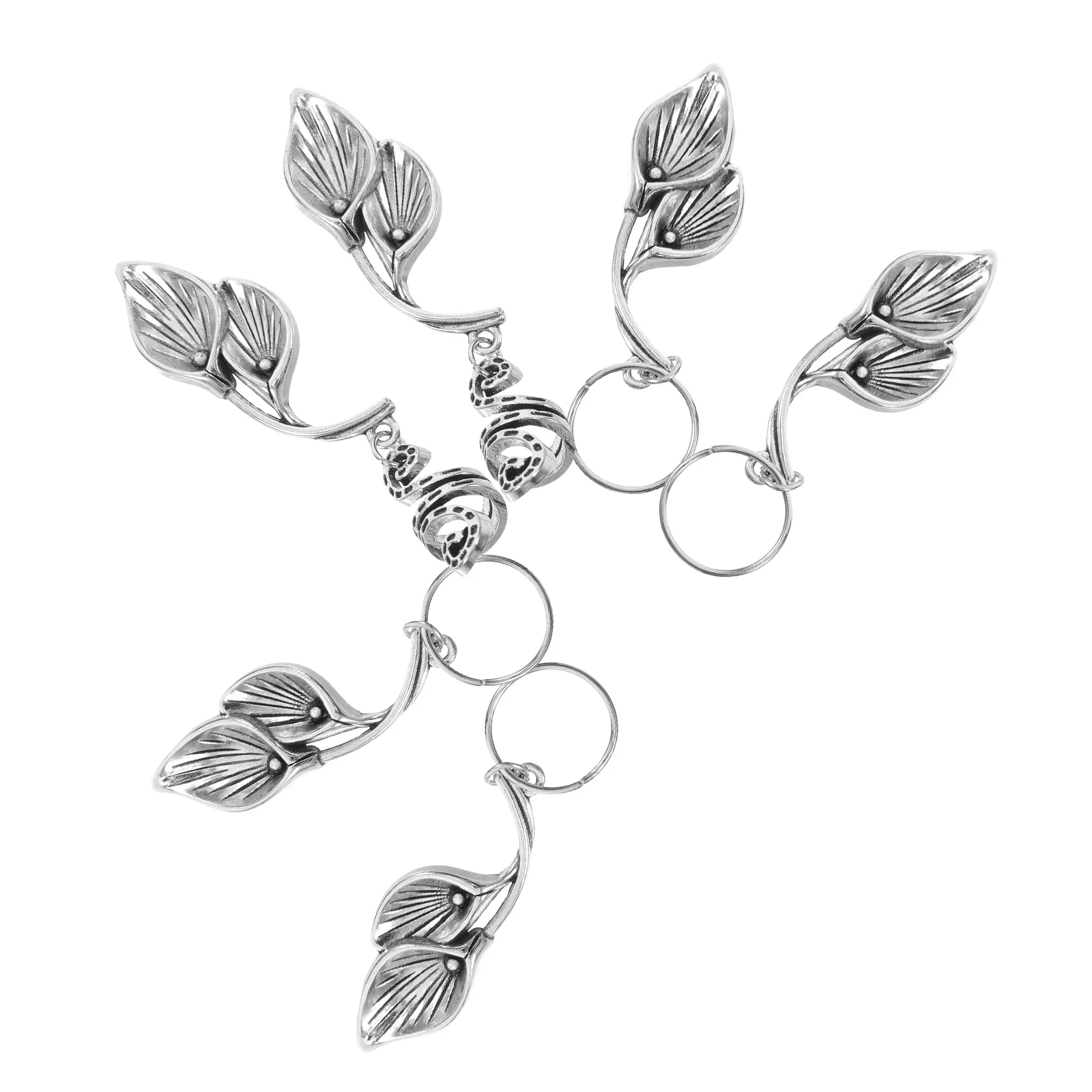 

6pcs Boho Rings Vintage African Pendant Metal Charms For Braids Dreadlocks Women Handcrafted Accessories Braid Cuffs Diy Jewelry