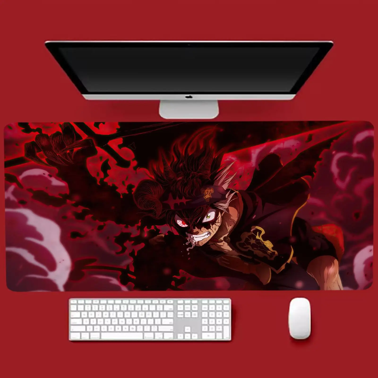 Hot Anime Cool Boy Black C-Clover Mousepad Large Computer Gaming Accessories Desk Mats Anti-slip Laptop Soft Mice Pads