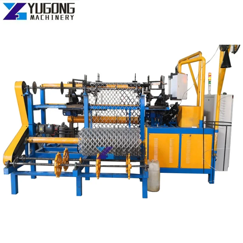 Automatic Double Wire Diamond Mesh Chain Link Fence Making Machine Chain Link Fence Knitting Machine