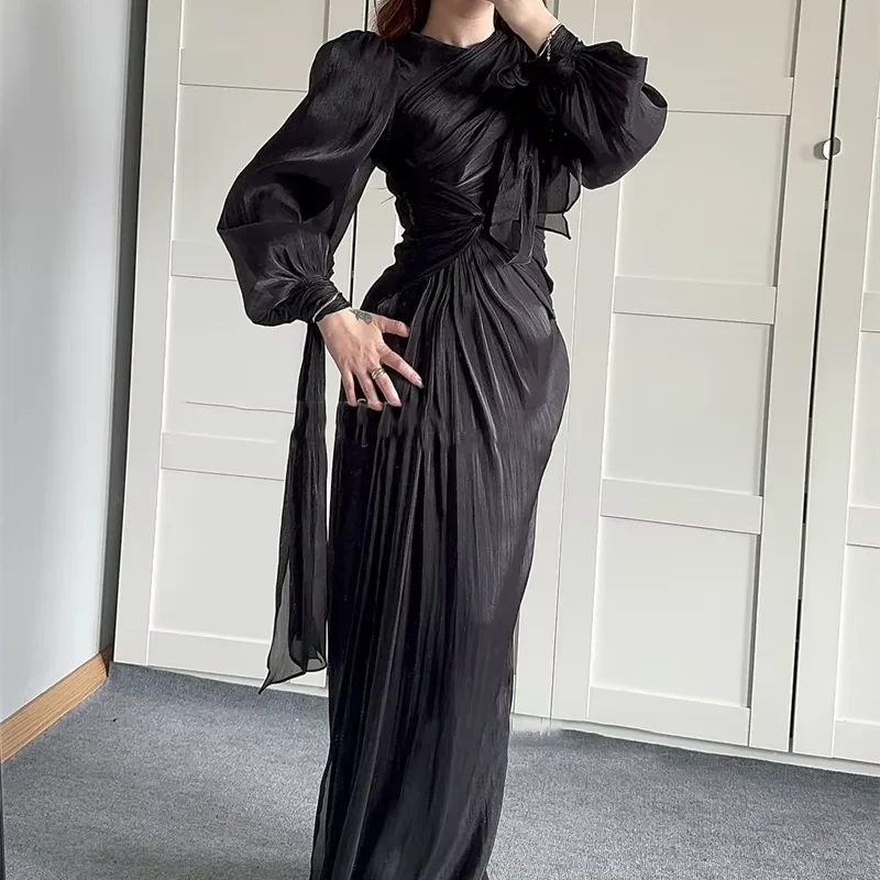 

Classic O-Neck Pleat Ruched Mermaid Formal Evening Dresses Party Prom Gowns Customized