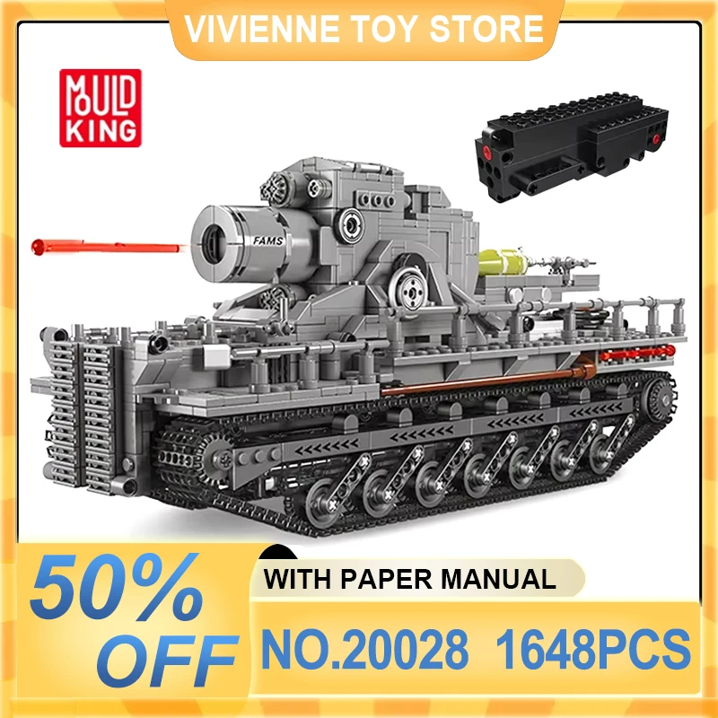 MOULD KING 20028 The RC Karl Mortar Model Building Blocks Bricks MOC Military Tank Assembly Toys Christmas Brithday Gift For Kid