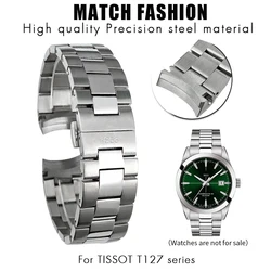 Stainless Steel Strap Silver 21mm Watchband for 1853 Tissot T127 40mm Watch T127.410 T127.407 T127410A T127407A Men Bracelets