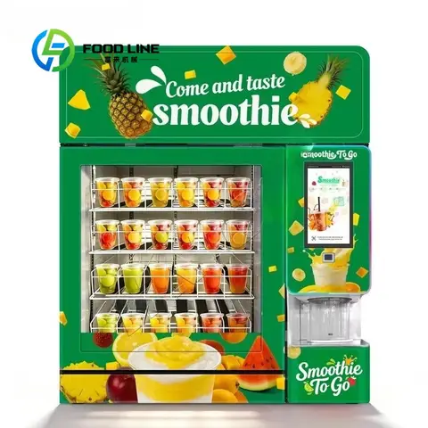 Customize Intelligent Outdoor Ai Smart Blenda Fresh Fruit Smoothie Vending Machine Frozen Fruits Commercial Smoothie Machine