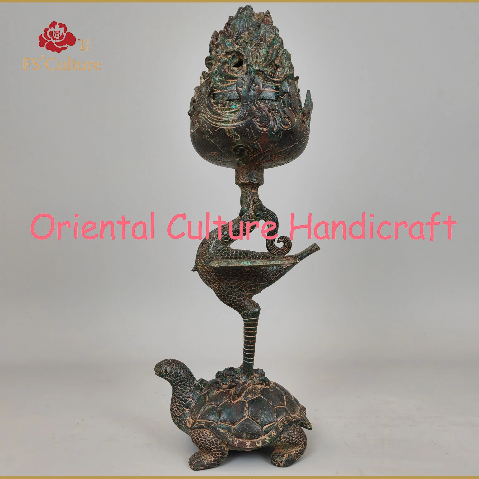 Chinese Han Dynasty Incense Burner Shaped Bronzes, Turtle Boshan Censer, Exquisite Crafts, Collectibles, Home Accessories