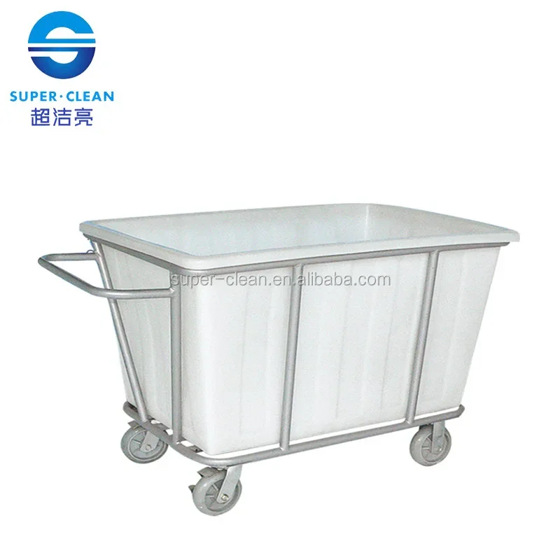 High Quality Big Laundry Cart With wheels Wire Commercial Stainless Steel Laundry Cart