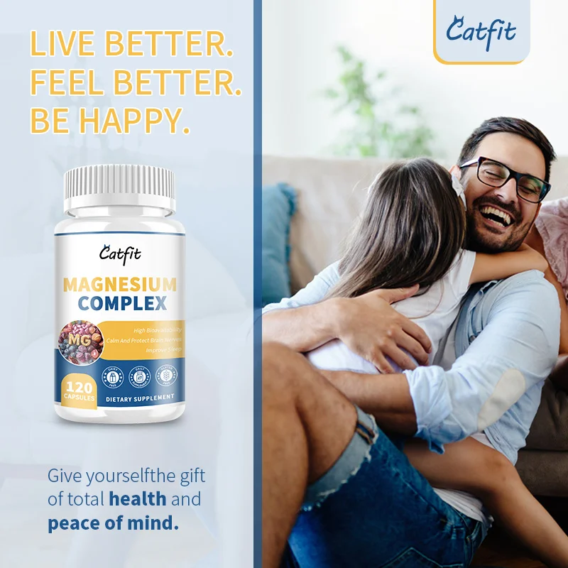 Catfit Magnesium Complex Capsules Magnesium Glycinate&malate&taurate&citrate 4 In 1 for Sleep Quality Muscle Energy Mind Health