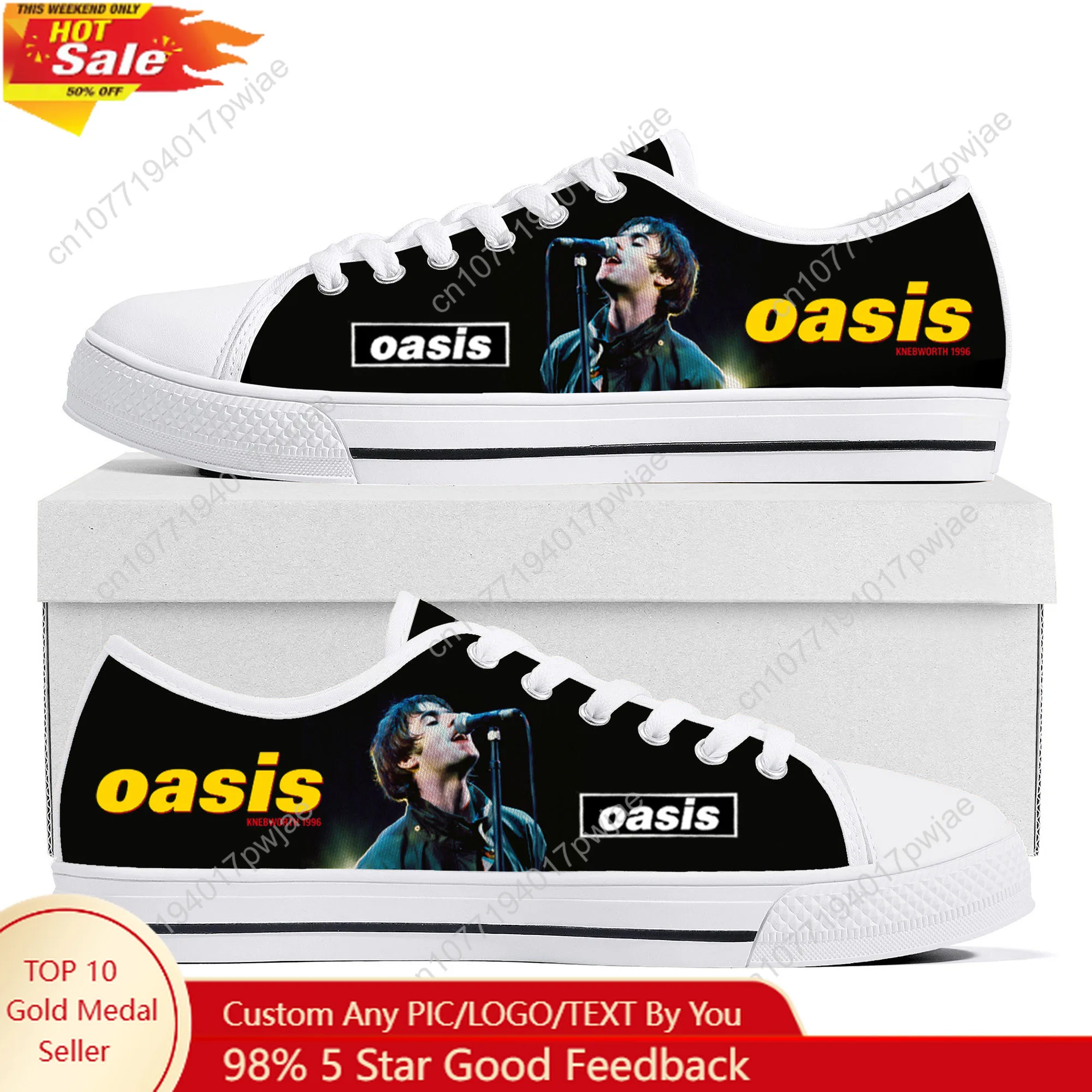 

Oasis Rock Band Low Top Lightweight Flat Sneakers Mens Womens Canvas Sneaker Casual Couple Hiking Lightweight Shoes
