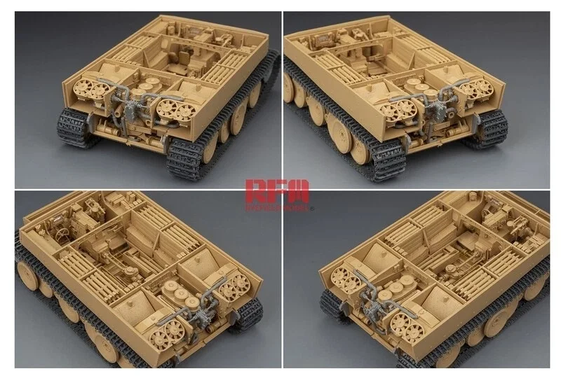 Rye Field 2007  1:35 Scale Engine Pipeling Parts for Tiger I Tank Vehicle Plastic Assembly Model Building Kit